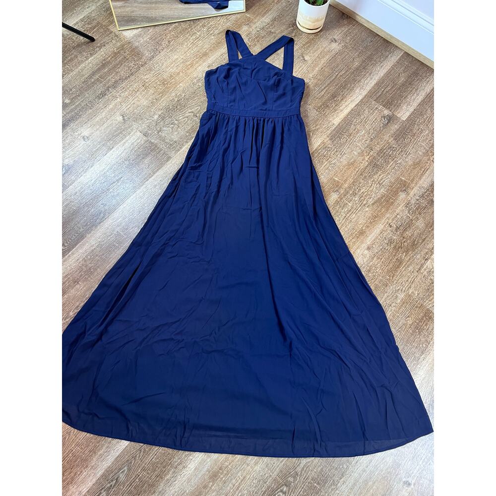 Lulus Air of Romance Navy Blue Maxi Dress Romantic Prom Wispy Sheer Flowy - Picture 3 of 6